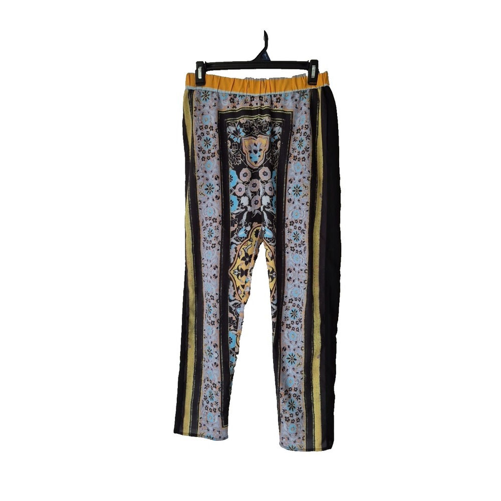 Clover Canyon Pants Womens Small Multicolor Flower‎ Elastic Waist Pockets Pullon